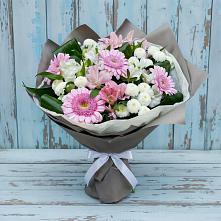Букет цветов из:  Герберы, Альстромерии и Хризантемы в Аверьяновке