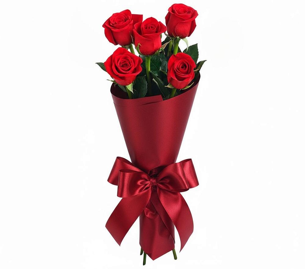 Букет 5 Красных роз Эдлесс Лав в Аверьяновке