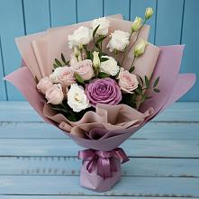 Букет цветов из:  Розы и Лизиантусы #REPLACE_PRED# Аверьяновке