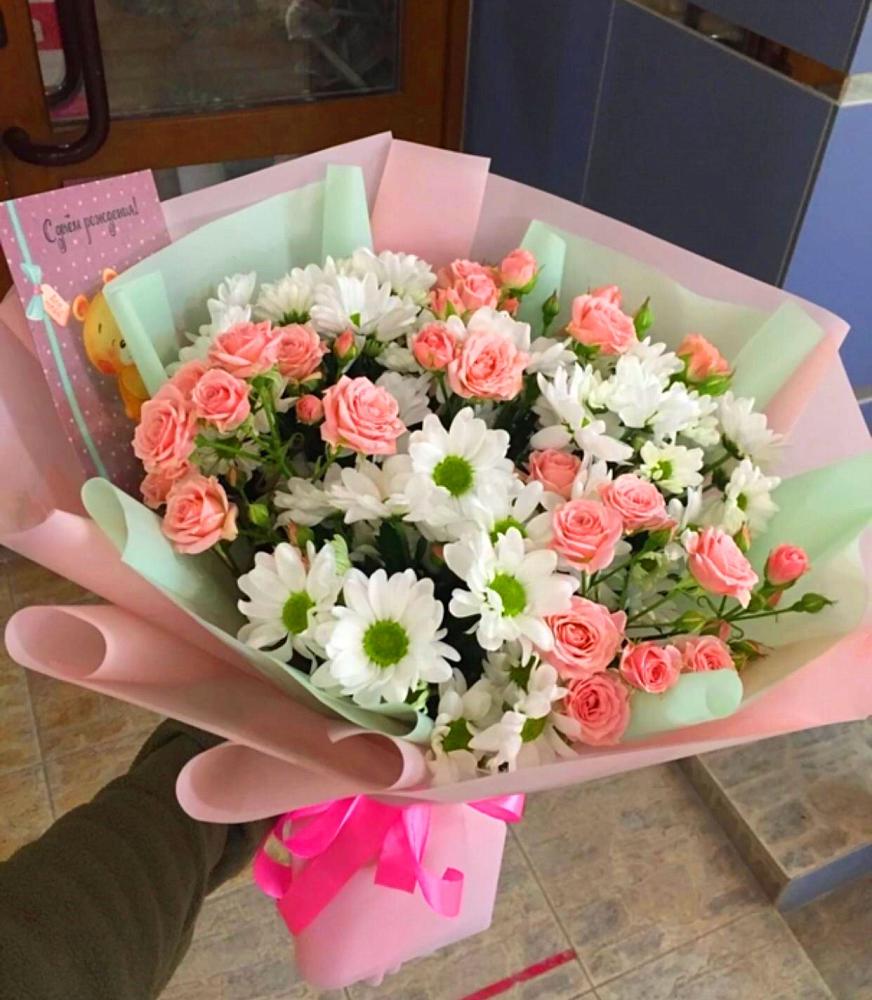 Букет цветов из: Розы и Хризантемы в Аверьяновке