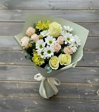 Букет цветов из:  Альстромерии, Розы и Хризантемы в Аверьяновке