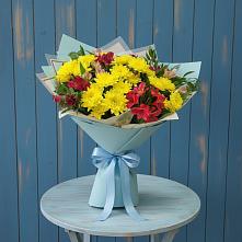 Букет цветов из:  Альстромерии и Хризантемы в Аверьяновке